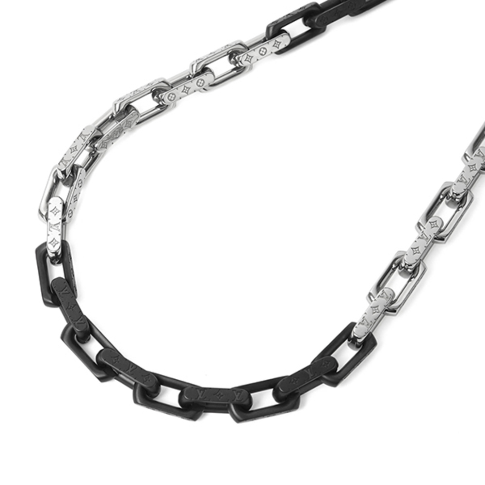 Louis Vuitton Collier Silver Monogram Black Chain Monogram - Picture 2 of 6